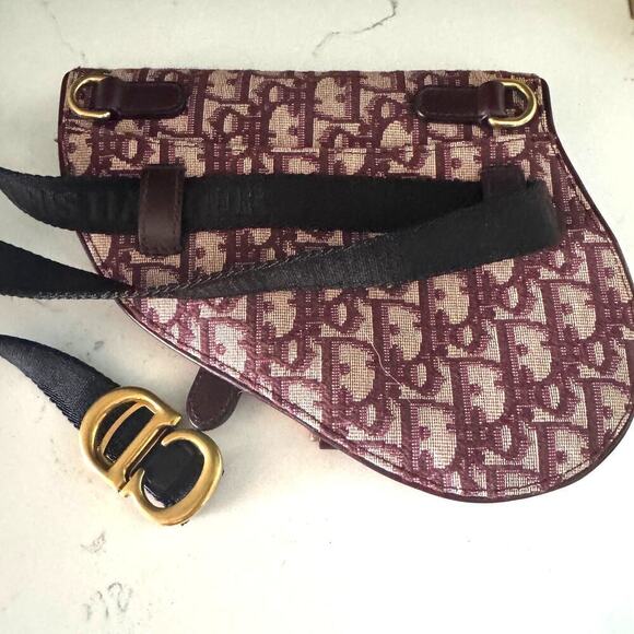 Dior Oblique Burgundy Saddle Belt Pouch Bag Crossbody Strap 40" Authentic CoA - Picture 2 of 11